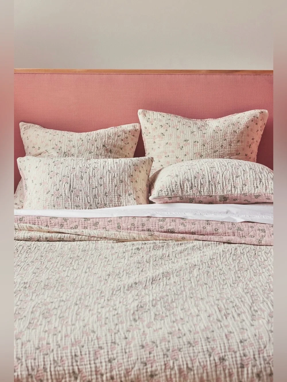 Anthropologie Floral Field Cotton Floral Jacquard Coverlet and Shams, Queen